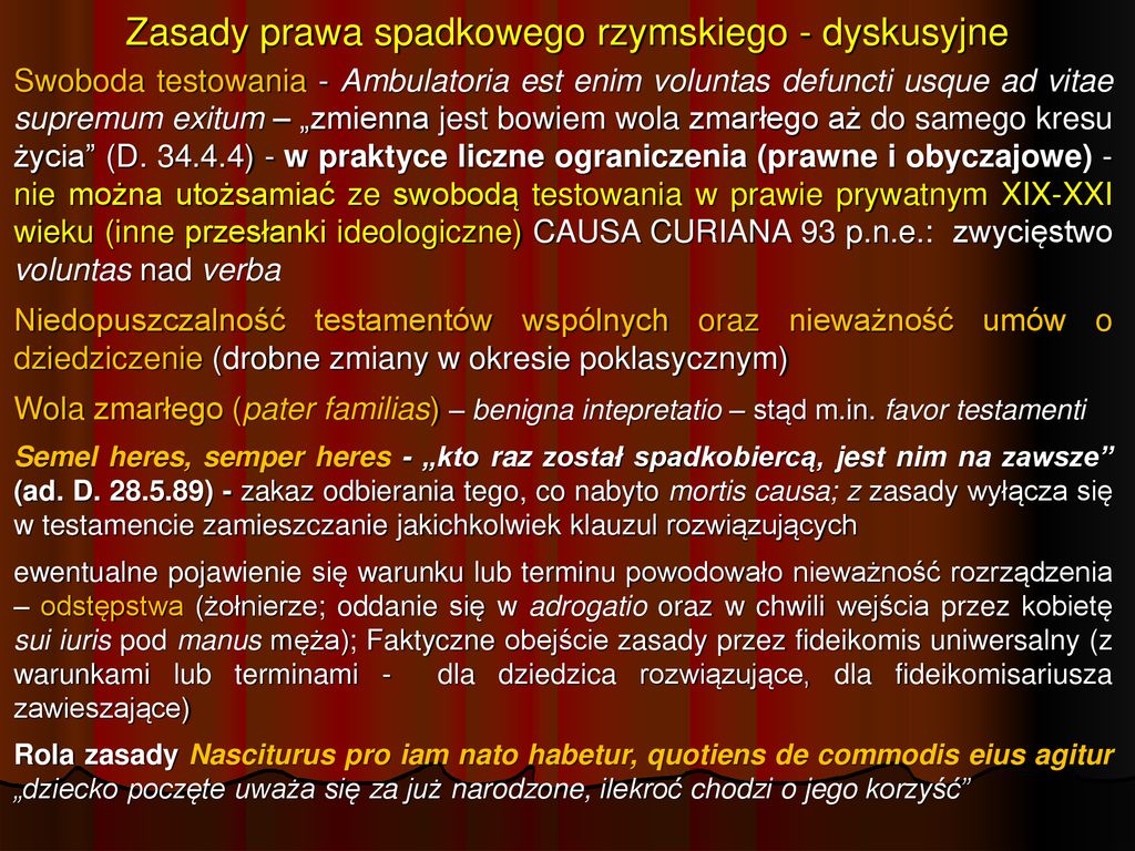 Prawo Rzymskie Prawo Spadkowe I Ppt Pobierz